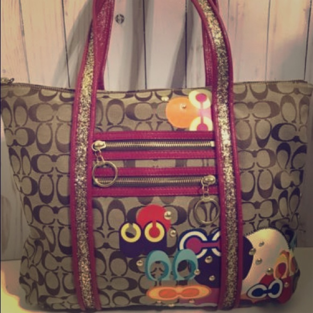 Authentic Coach Poppy POP C Appliqué Tote